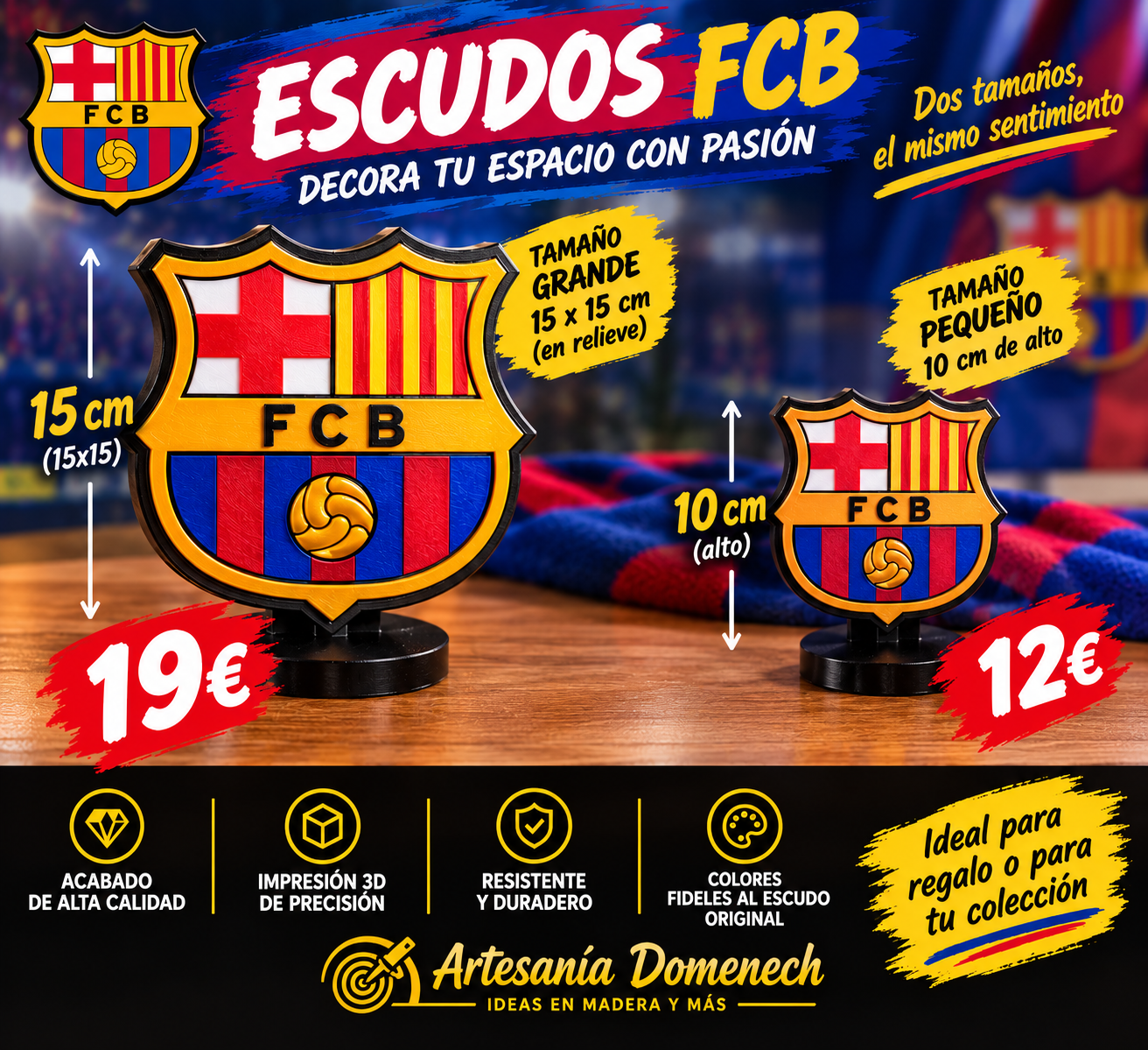 Escudo fc Barcelona — Decoración 3D en Barcelona